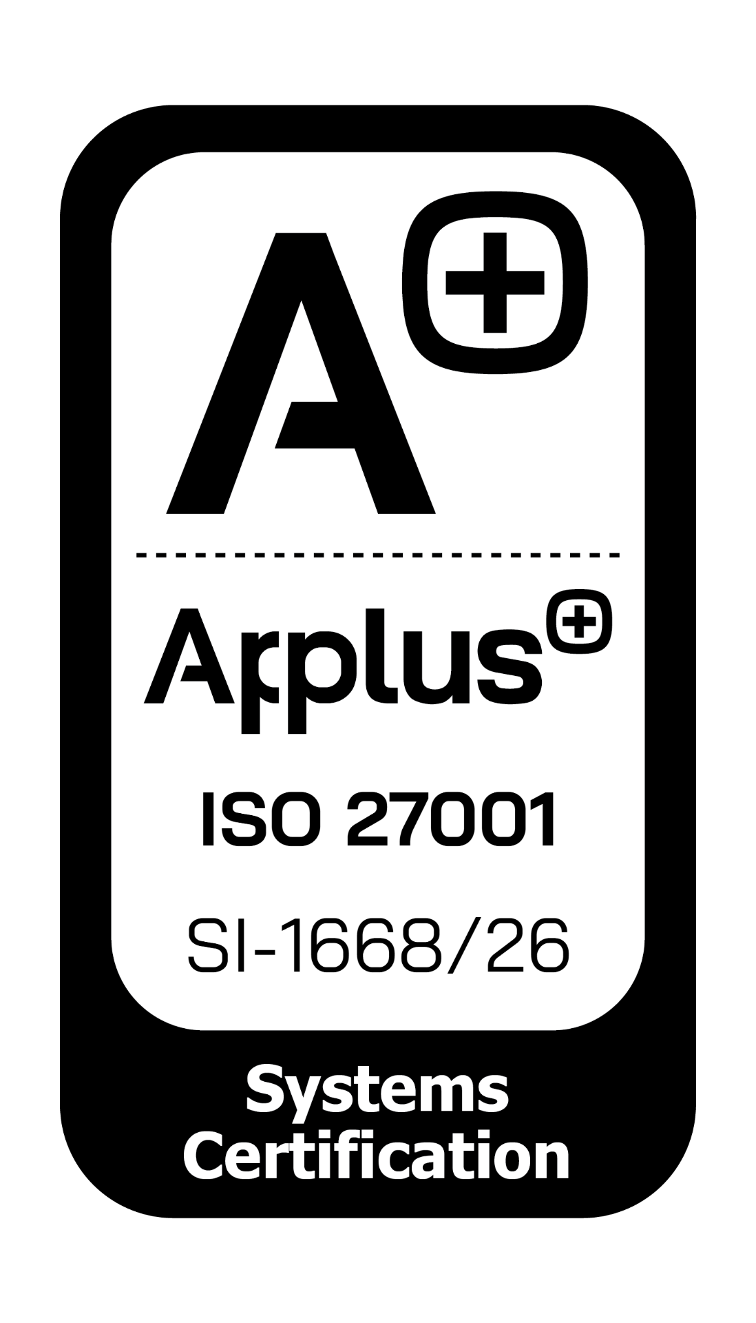 Applus+ ISO 27001 Systems Certification SI-1668/26